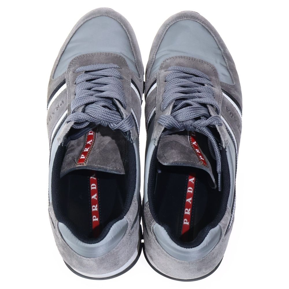 Prada Sport Suede Low Cut Sneakers Shoes Gray — view 4