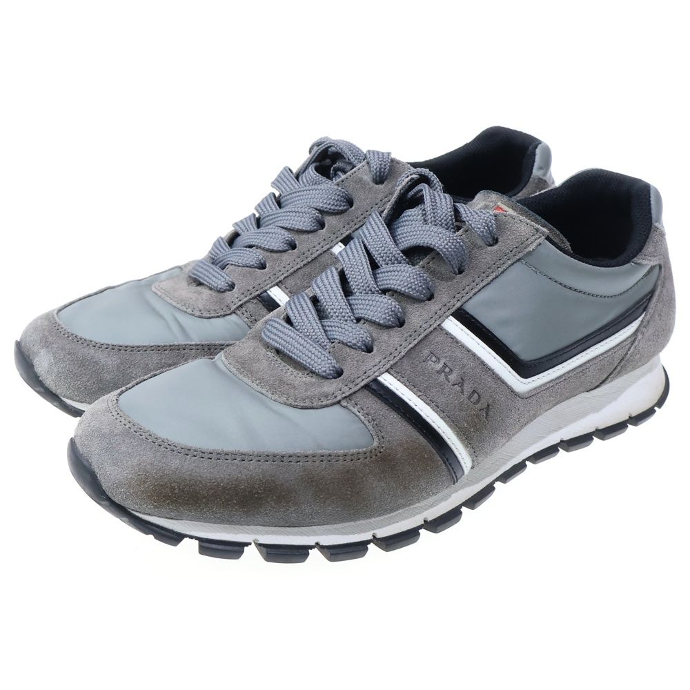 Prada Sport Suede Low Cut Sneakers Shoes Gray — view 2