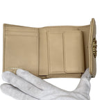 Chanel Wallet 19 Bifold Lambskin Beige Gold CC Logo Quilted Trifold Compact — view 4