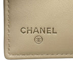 Chanel Wallet 19 Bifold Lambskin Beige Gold CC Logo Quilted Trifold Compact — view 5