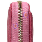 Chanel Wallet Quilted Caviar Leather Pink Gold Zip Around — view 9