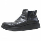 Prada Side Gore Boots Square Toe Thick Sole Leather 5.5 Black — view 2