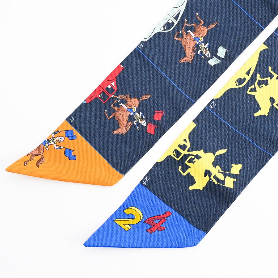 Hermes Scarf Twilly Scarves Navy — view 2
