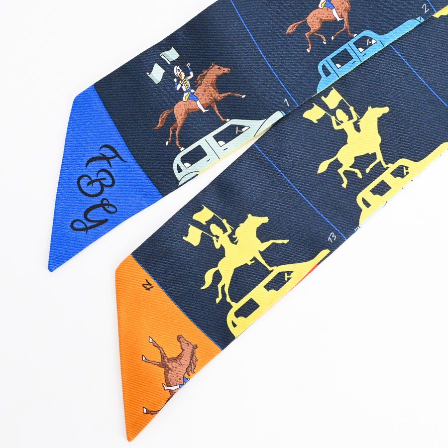 Hermes Scarf Twilly Scarves Navy — view 3