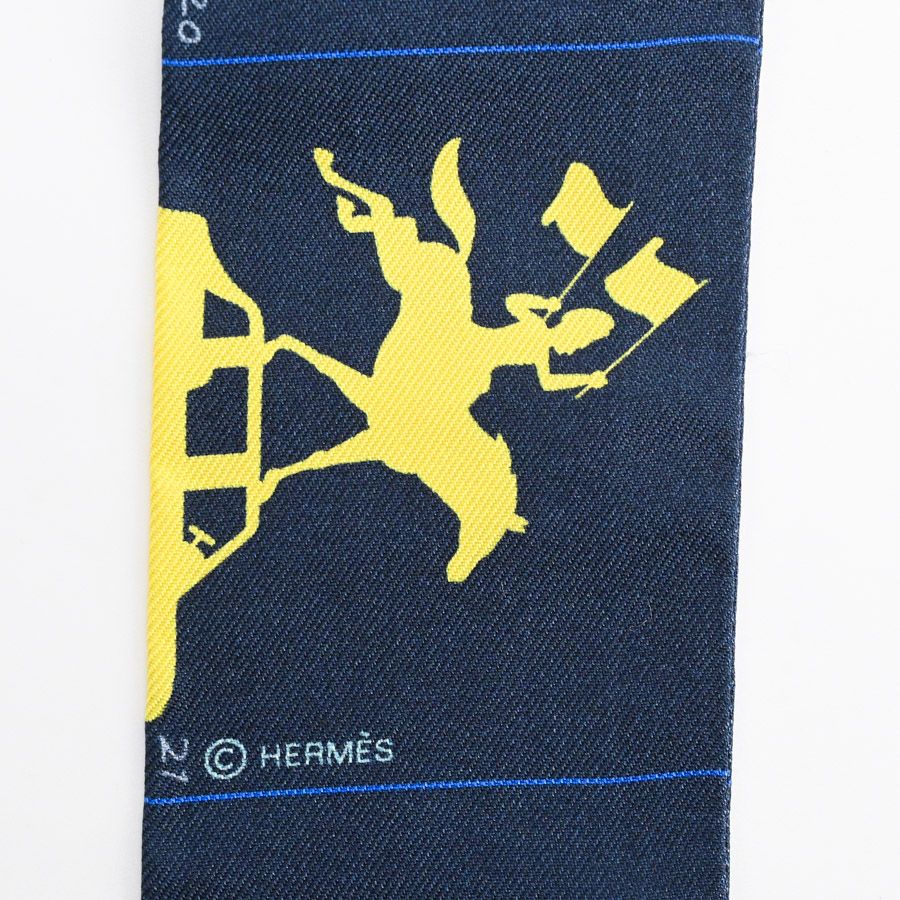 Hermes Scarf Twilly Scarves Navy — view 4