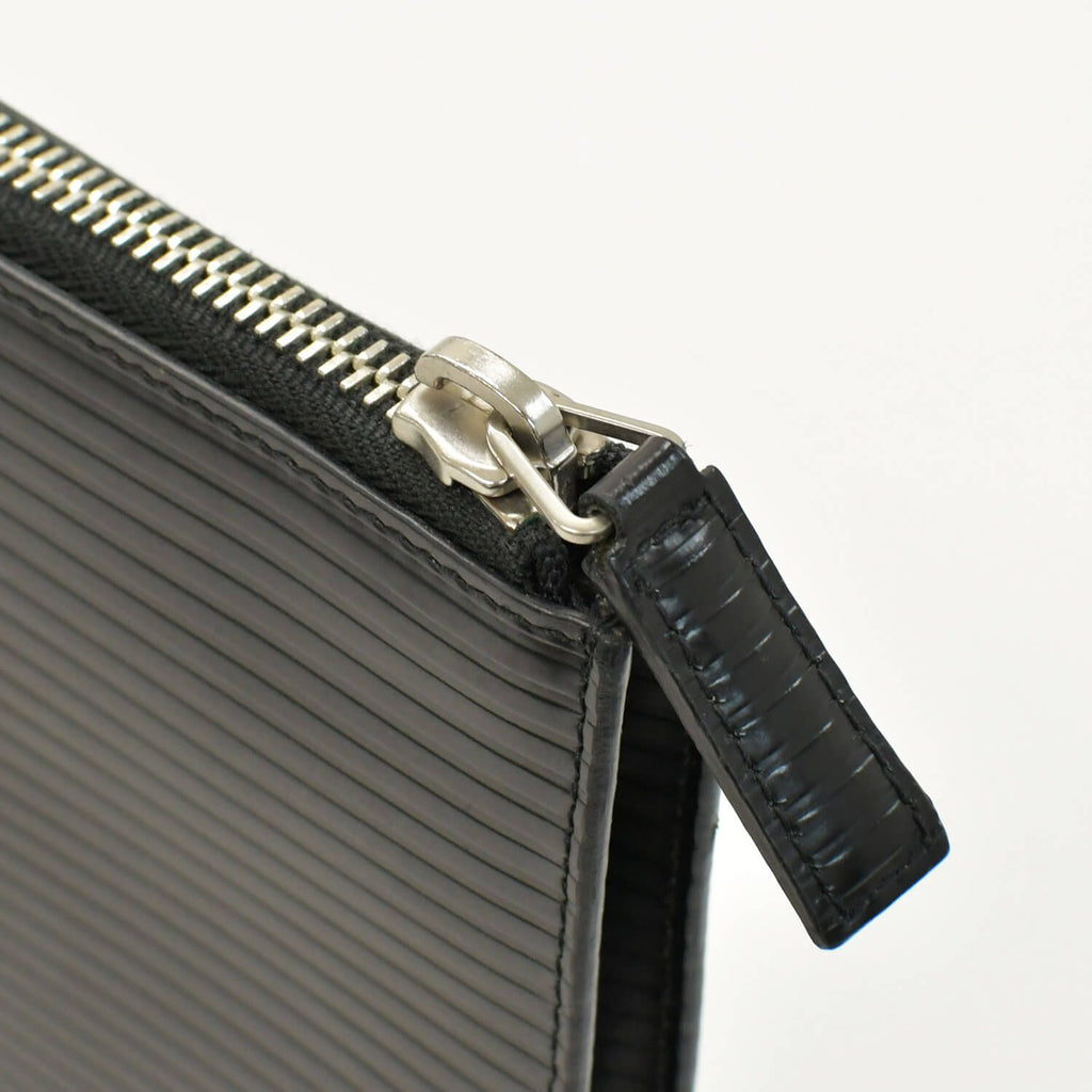 Saint Laurent Clutch Leather Black Silver — view 4