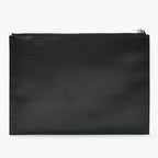 Saint Laurent Clutch Leather Black Silver — view 2