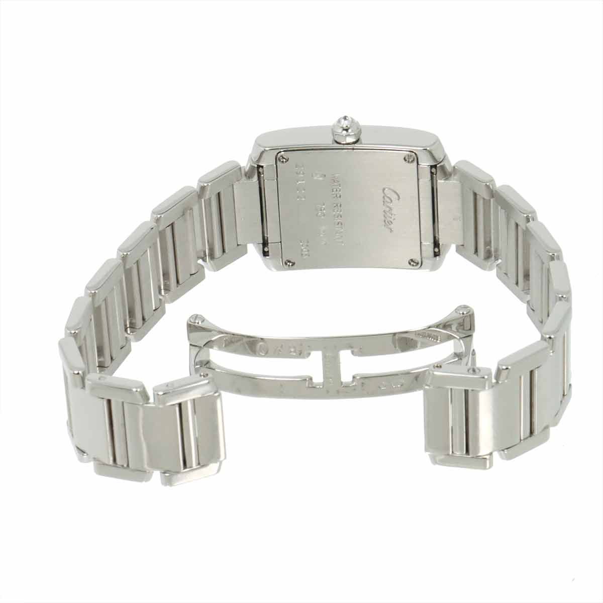 Cartier Tank Francaise SM Watch Diamond Bezel 18k White Gold Quartz — view 4