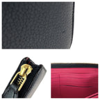 Louis Vuitton Taurillon Portefeuille Comet Black Gold Leather Zip Around Wallet — view 7
