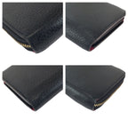 Louis Vuitton Taurillon Portefeuille Comet Black Gold Leather Zip Around Wallet — view 3