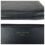Louis Vuitton Taurillon Portefeuille Comet Black Gold Leather Zip Around Wallet — view 6