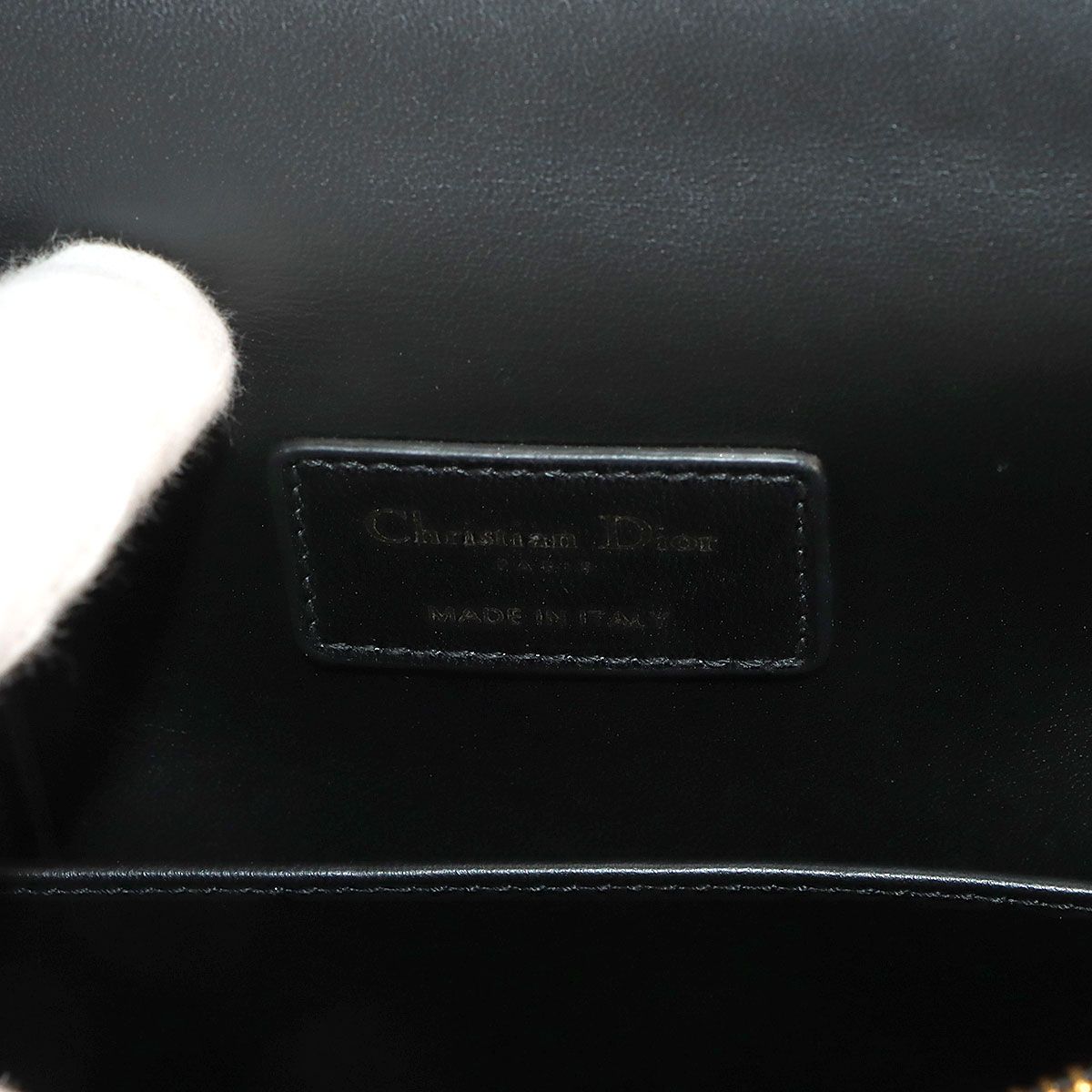 Dior Saint Honore Macro Cannage 2-Way Hand Bag Leather Black — view 8
