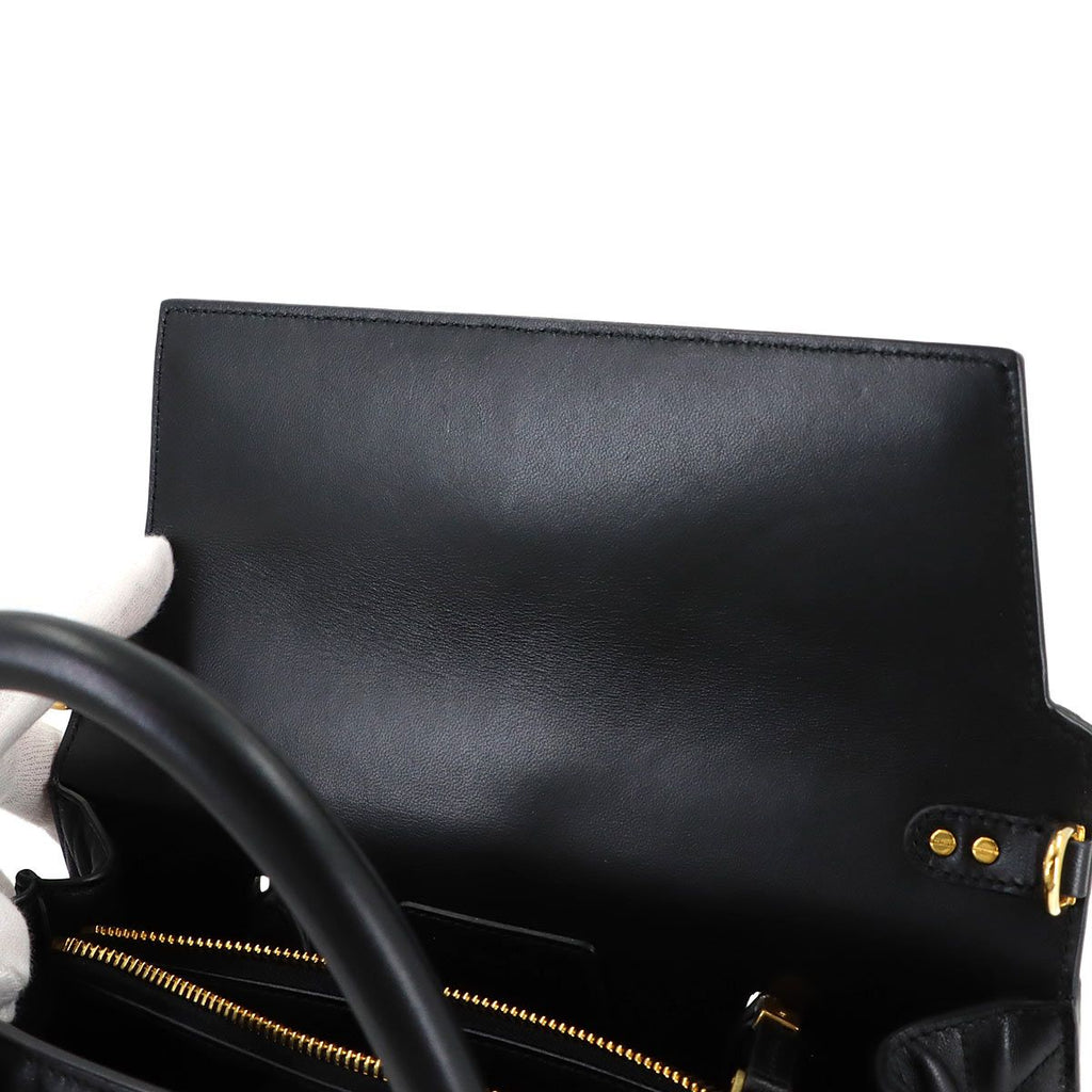 Dior Saint Honore Macro Cannage 2-Way Hand Bag Leather Black — view 9