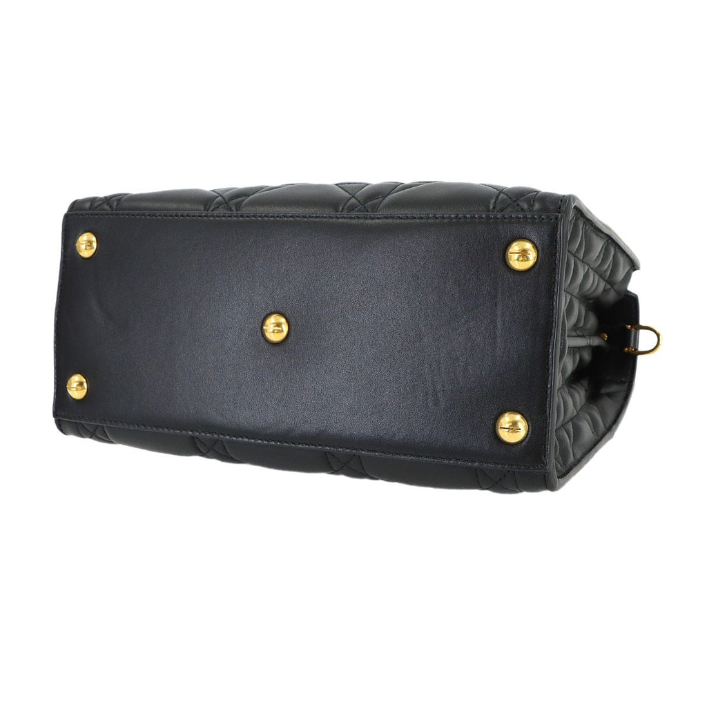 Dior Saint Honore Macro Cannage 2-Way Hand Bag Leather Black — view 5