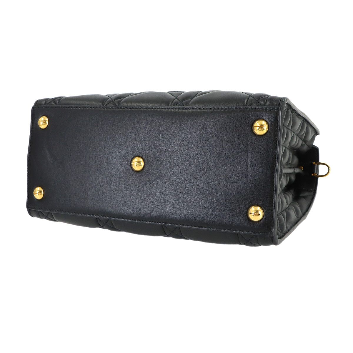 Dior Saint Honore Macro Cannage 2-Way Hand Bag Leather Black — view 5