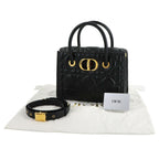 Dior Saint Honore Macro Cannage 2-Way Hand Bag Leather Black — view 2