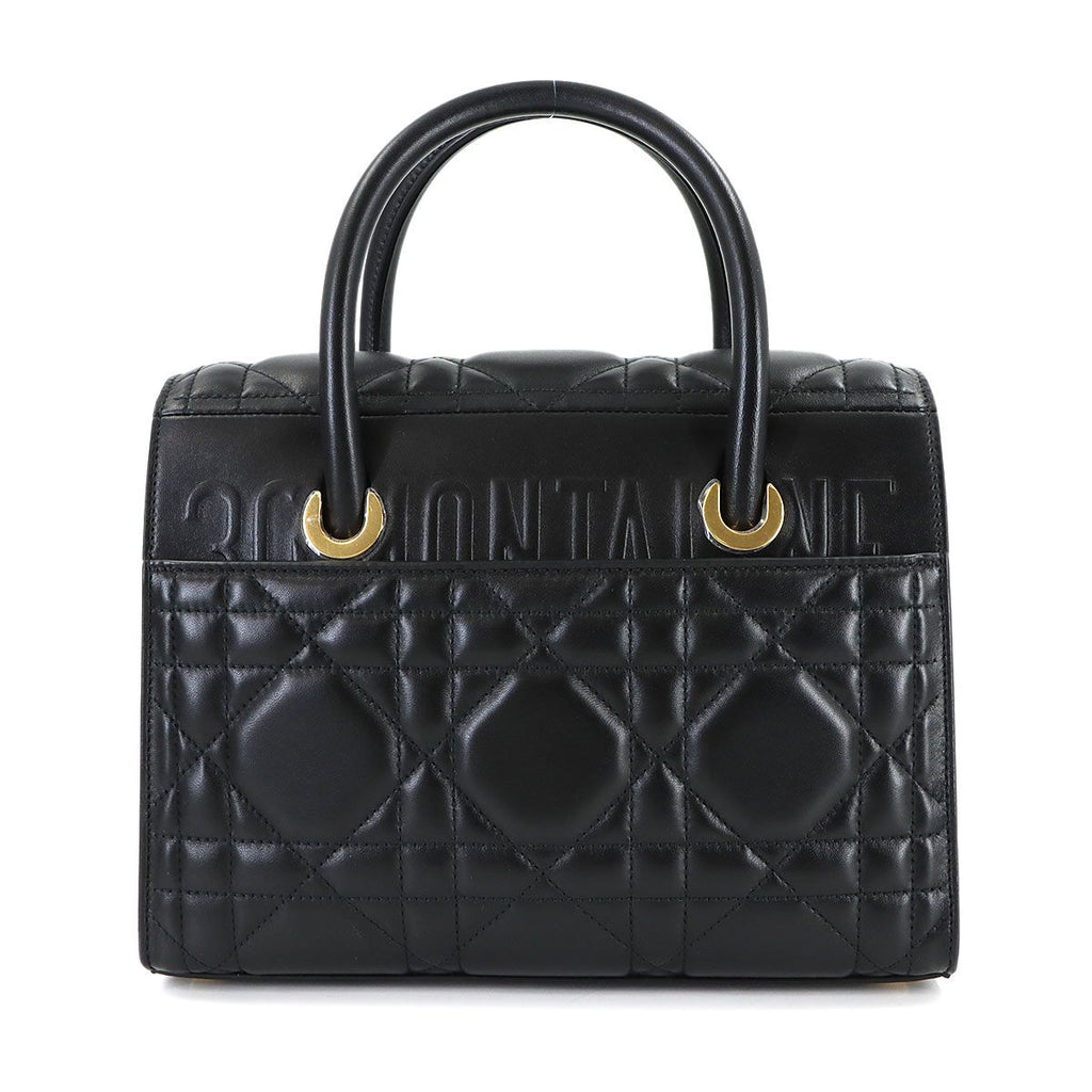 Dior Saint Honore Macro Cannage 2-Way Hand Bag Leather Black — view 3