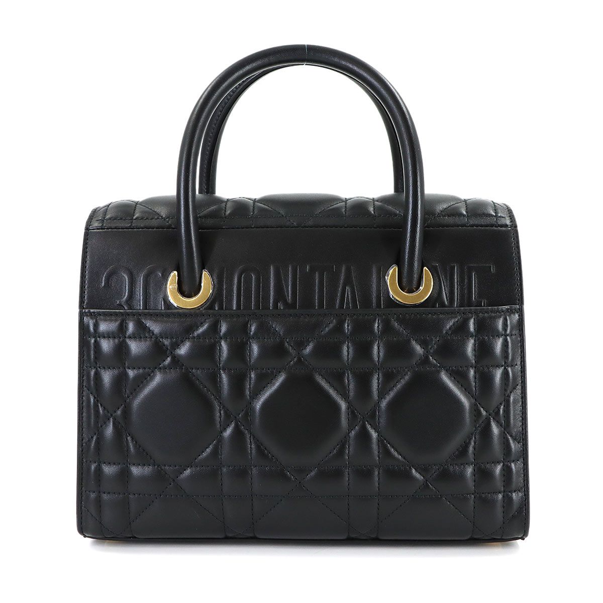 Dior Saint Honore Macro Cannage 2-Way Hand Bag Leather Black — view 3