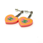 Chanel Earrings CC Logo Plastic Pink — view 3