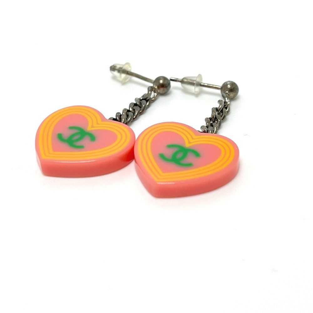 Chanel Earrings CC Logo Plastic Pink — view 3