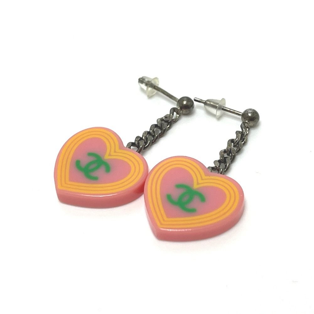 Chanel Earrings CC Logo Plastic Pink — view 2