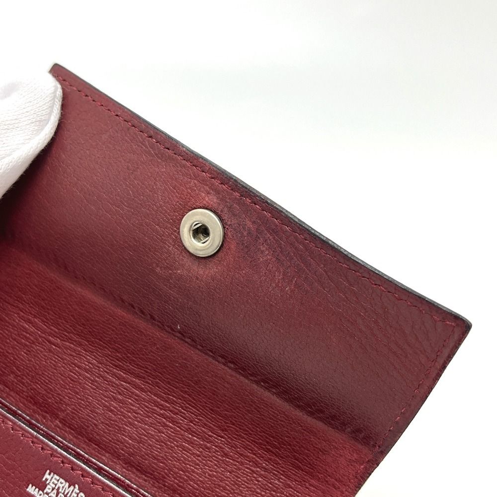 Hermes Card Case Series Leather Rouge Ash Silver — view 7