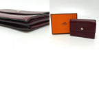 Hermes Card Case Series Leather Rouge Ash Silver — view 9