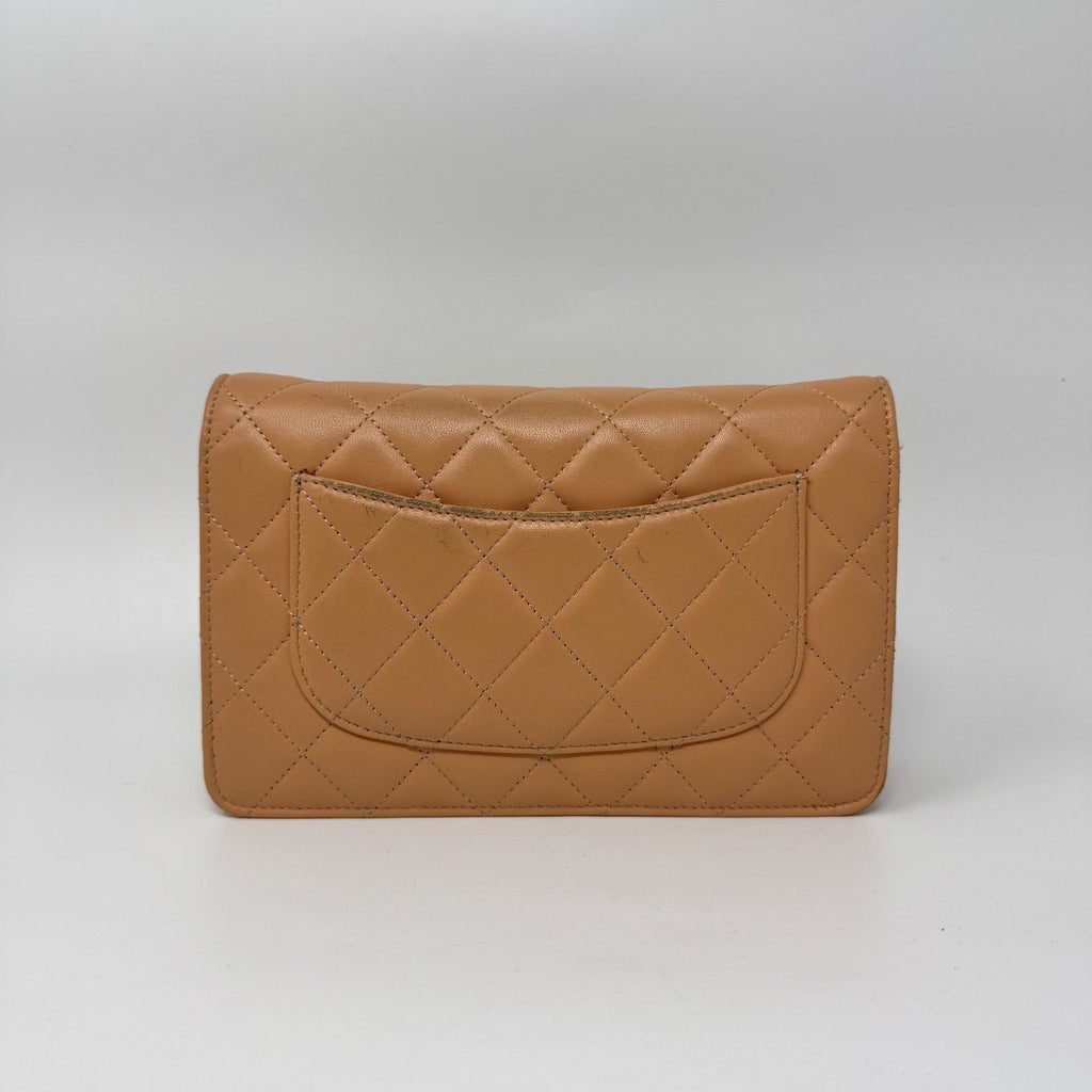 Chanel Large Shoulder Bag Lambskin Quilted CC Logo Gold Chain with Shield — view 2