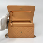 Chanel Large Shoulder Bag Lambskin Quilted CC Logo Gold Chain with Shield — view 8