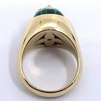 Louis Vuitton Signet Ring 55 18k Yellow Gold Malachite Diamond — view 9