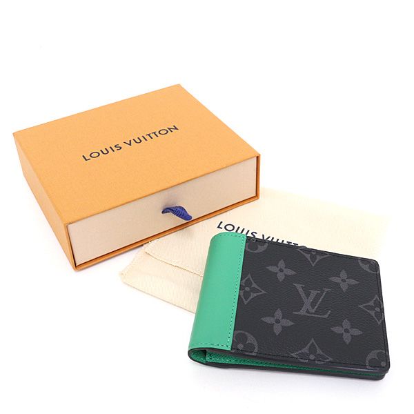 Louis Vuitton Portefeuille Calf Monogram Eclipse Bamboo Green Bifold Wallet — view 6