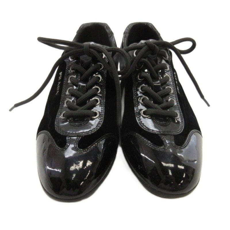 Prada Sports Sport Logo Velour Shoes Sneakers Black 35.5 — view 3