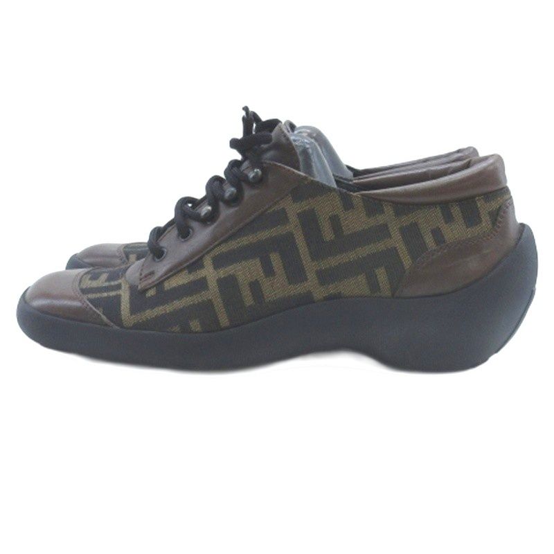 Fendi Zucca Pattern Sneakers Brown 36 — view 2