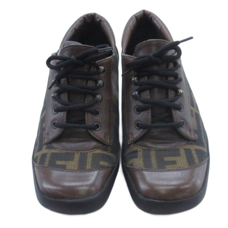 Fendi Zucca Pattern Sneakers Brown 36 — view 3