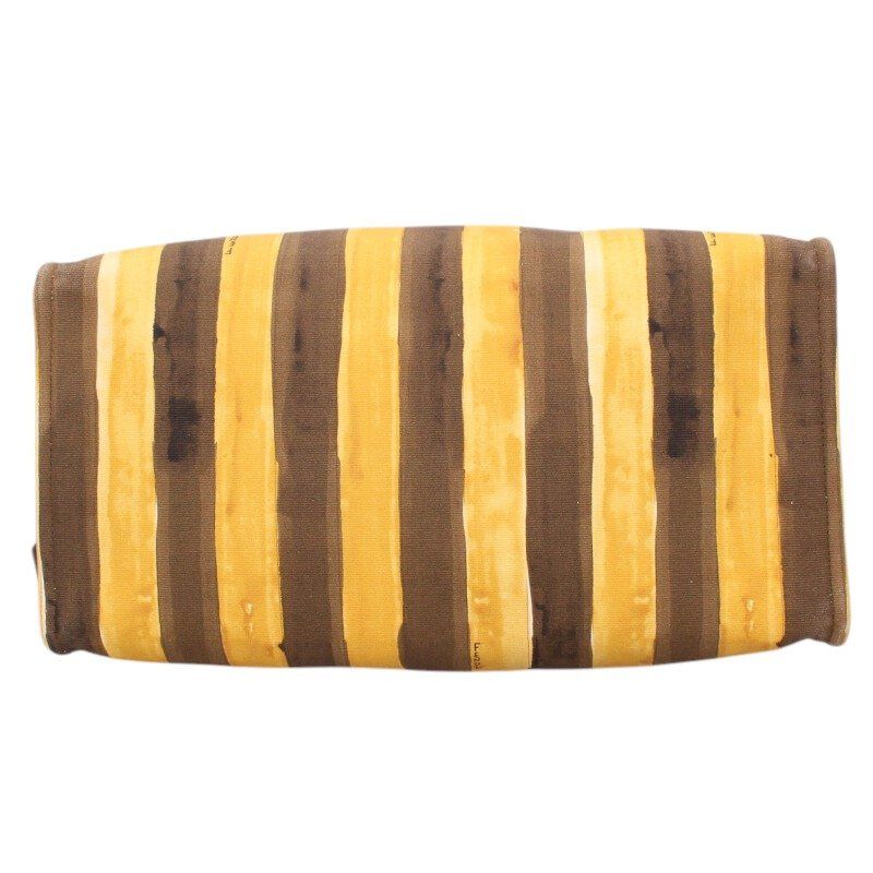 Fendi Ohf Striped Canvas Leather Handle Shoulder Tote — view 4