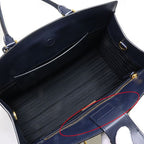 Prada Sapphia Leather Handbag Strap Navy Baltico — view 3