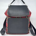 Loewe Backpack Goya Tartan Check Canvas Leather Black Red