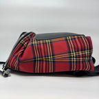 Loewe Backpack Goya Tartan Check Canvas Leather Black Red — view 4