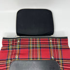 Loewe Backpack Goya Tartan Check Canvas Leather Black Red — view 8