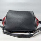 Loewe Backpack Goya Tartan Check Canvas Leather Black Red — view 5