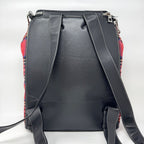 Loewe Backpack Goya Tartan Check Canvas Leather Black Red — view 2