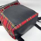 Loewe Backpack Goya Tartan Check Canvas Leather Black Red — view 6