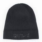 Celine Knit Cap Listed TU Black Logo Patch Beanie — view 3