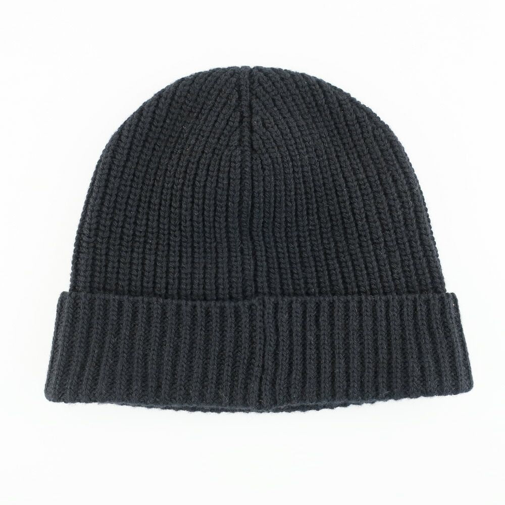 Celine Knit Cap Listed TU Black Logo Patch Beanie — view 2