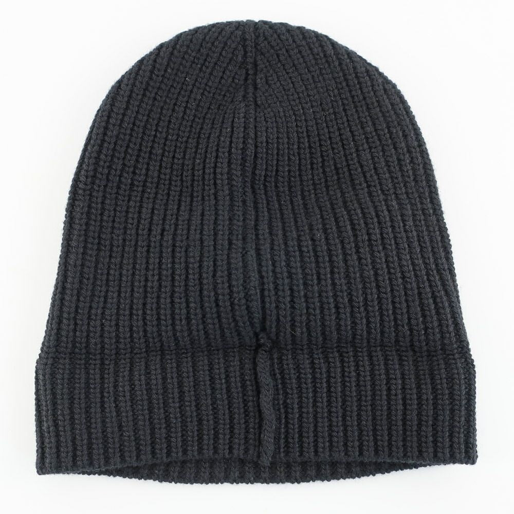 Celine Knit Cap Listed TU Black Logo Patch Beanie — view 4