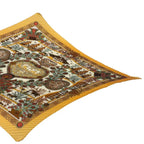 Hermes Scarf Pleated Silk Decoupages Paper Cutting Yellow — view 3