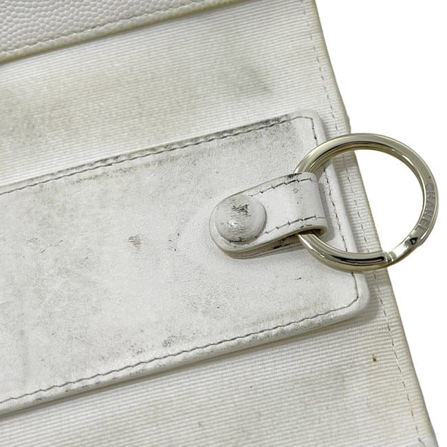 Chanel 4 Key Case White Quilted Leather Key Holder — view 5