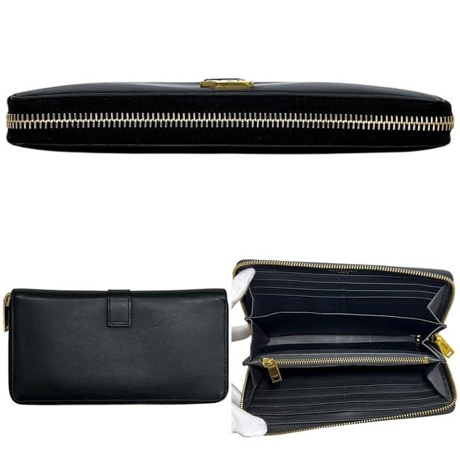 Saint Laurent Zip Around Wallet Black Cassandra Cfp — view 2