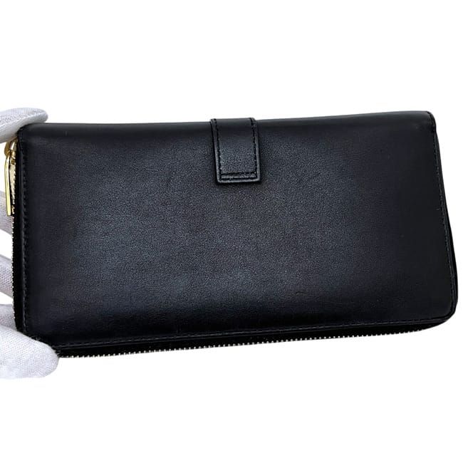 Saint Laurent Zip Around Wallet Black Cassandra Cfp — view 5