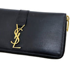 Saint Laurent Zip Around Wallet Black Cassandra Cfp — view 6